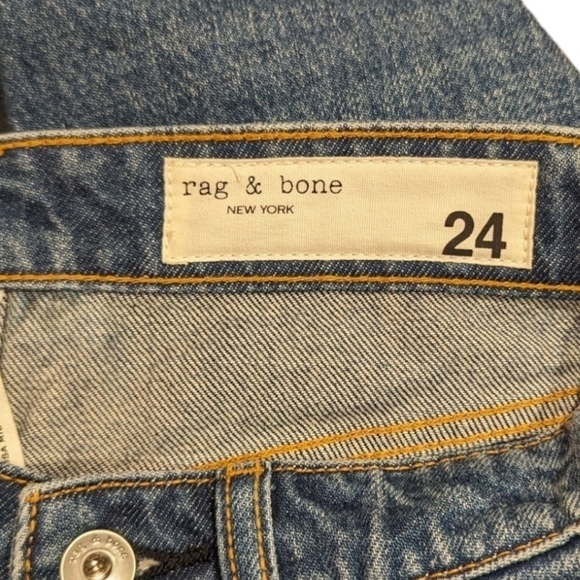 Rag & Bone Rosa Mid Rise Boyfriend Rigid Women's Jeans in Clover (24) - Picture 4 of 8